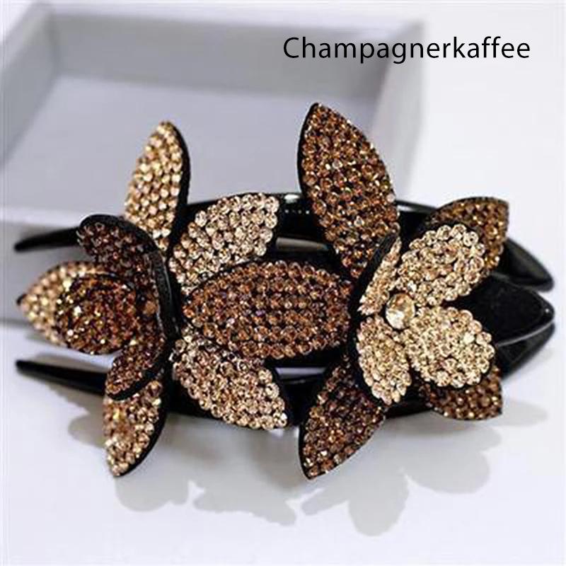 Strass Doppelblume Haarspange