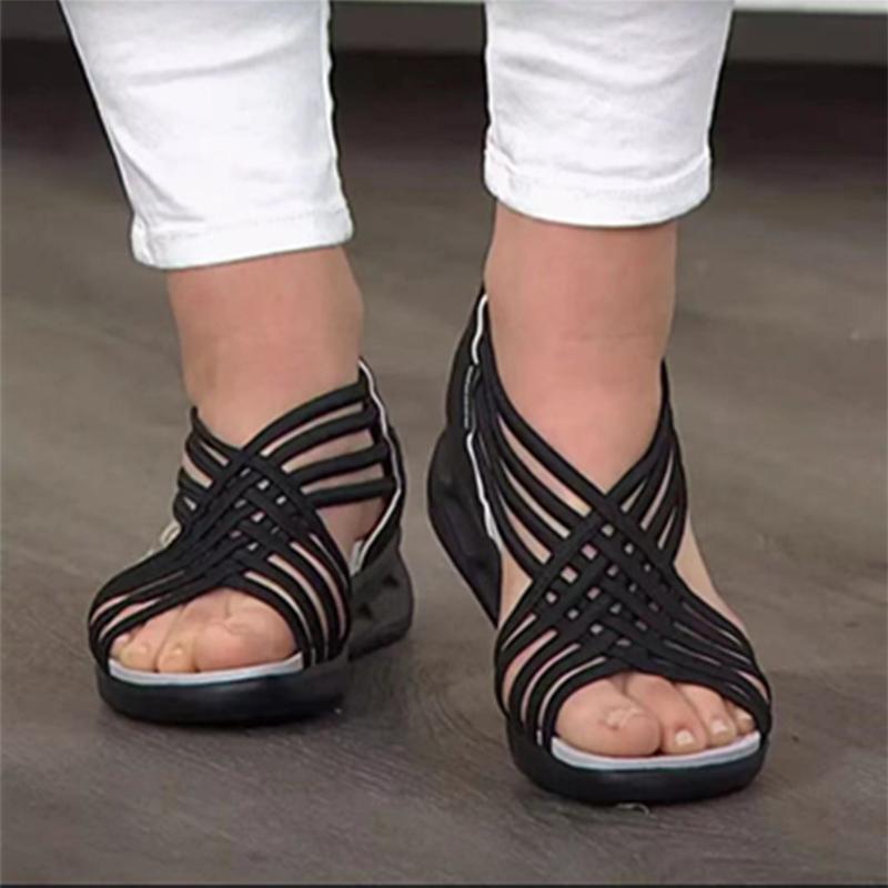 Geflochtene Fischmaul-Sandalen Für Damen