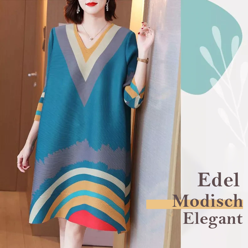 Elegantes lockeres Kleid mit V-Ausschnitt