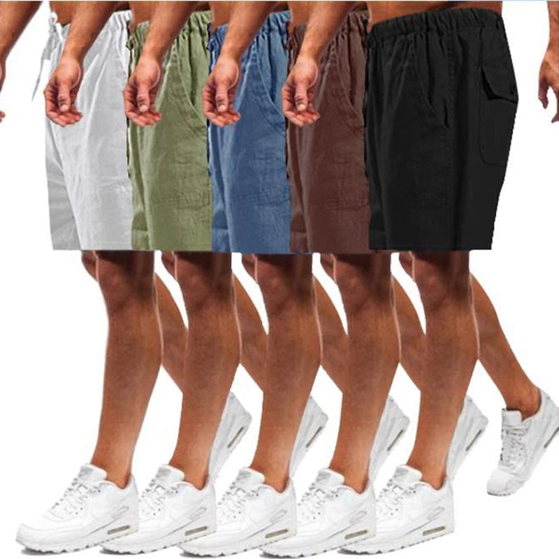 Herren Leinen Lockere Freizeit Shorts