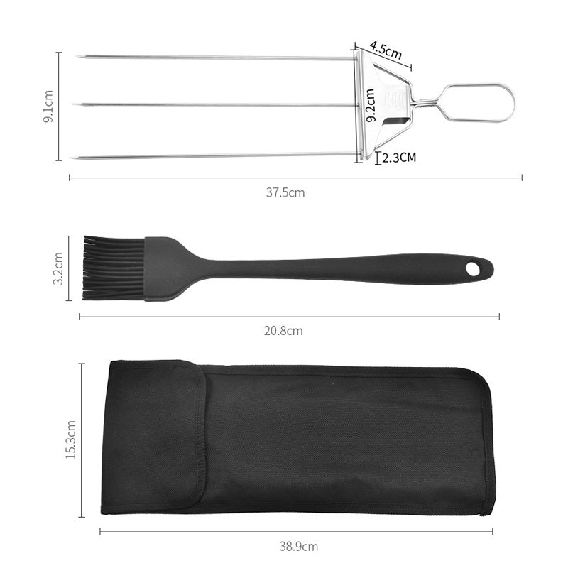 Halbautomatische Grillgabel aus Edelstahl