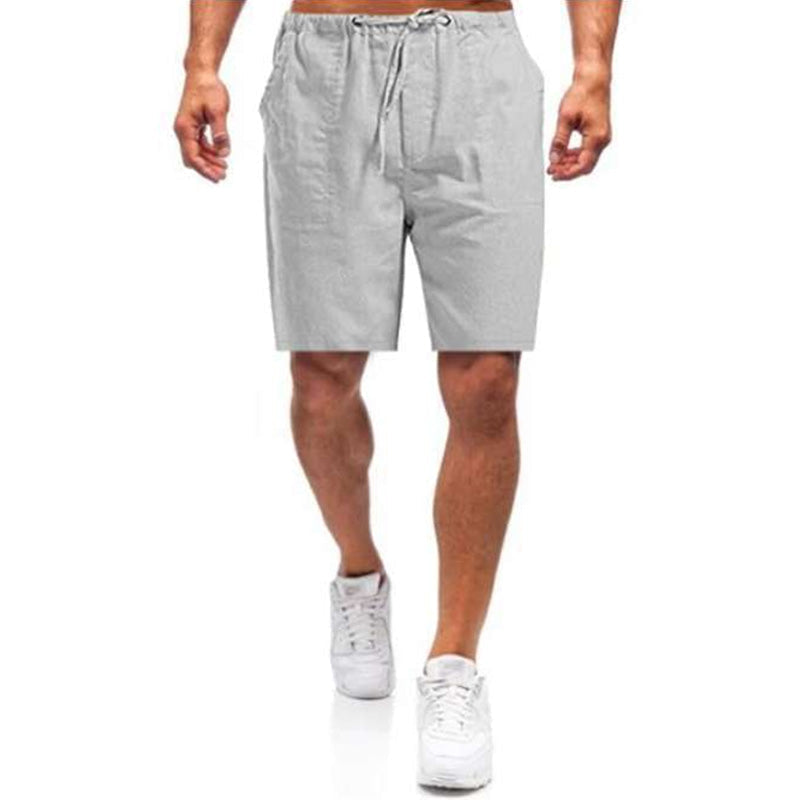 Herren Leinen Lockere Freizeit Shorts