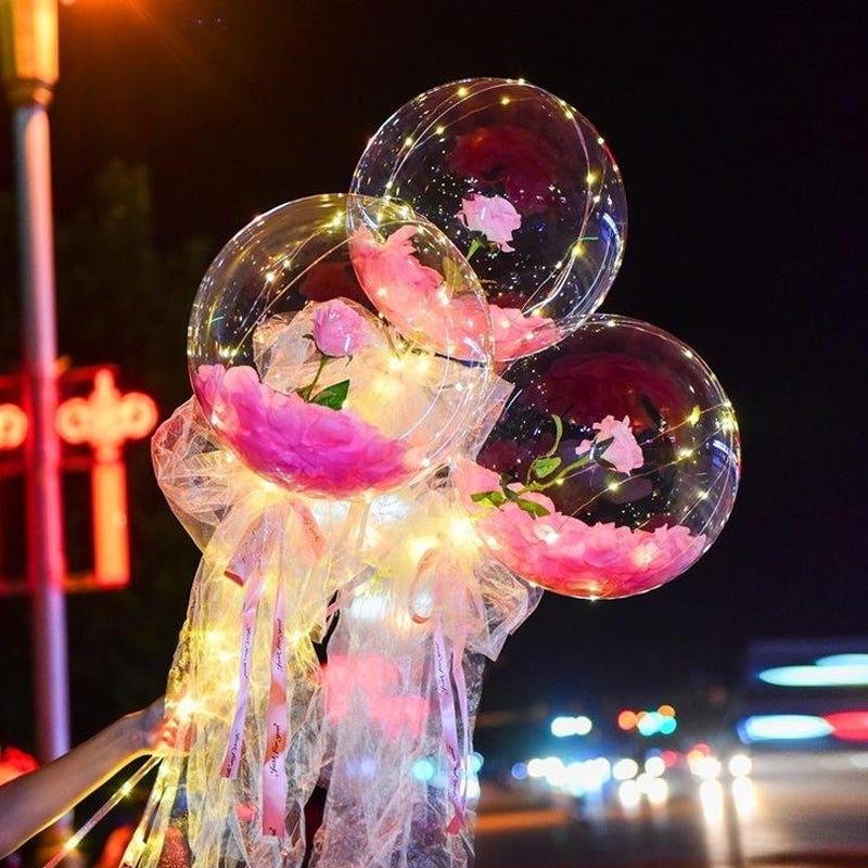 LED-Leuchtballon-Blumenstrauß