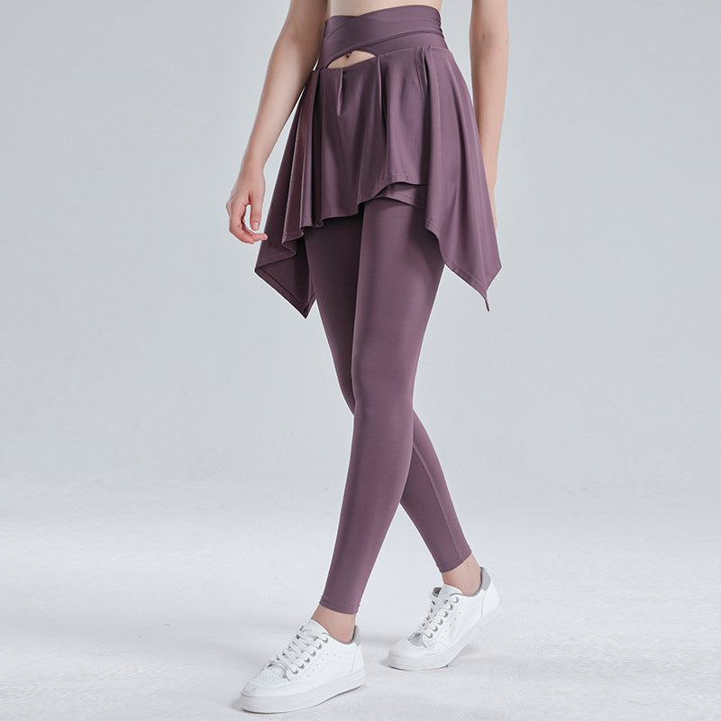 2-in-1-teilige Leggings mit integriertem Rock