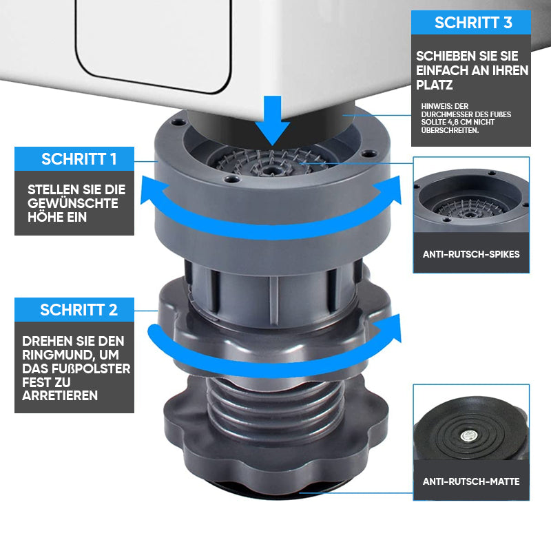 4 Stück höhenverstellbarer Waschmaschinenständer
