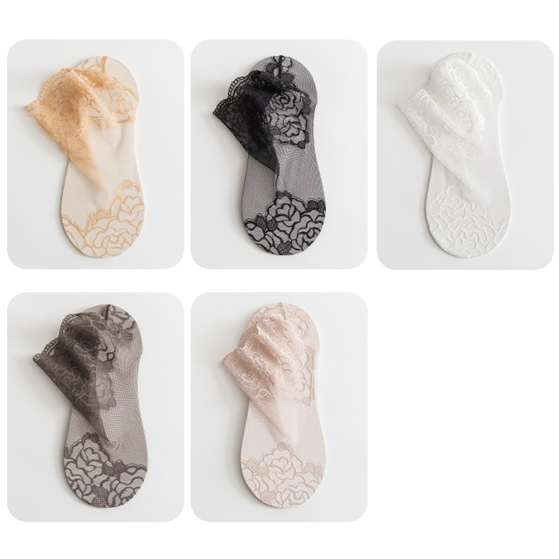 Rutschfeste Spitzensocken für Damen