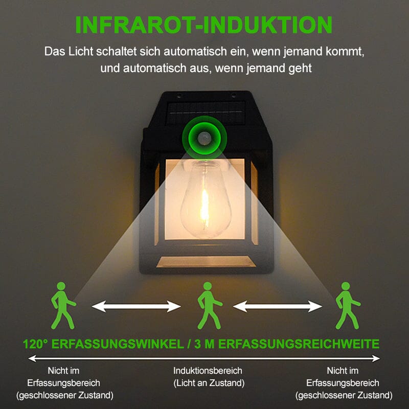 Solar Wolfram Wandleuchte für den Außenbereich